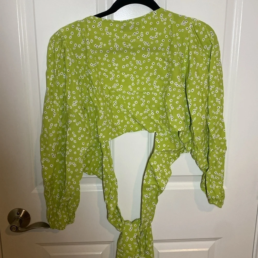 Faithfull the Brand Tianna Top Tiare Floral Print Wrap Tie Top size 2